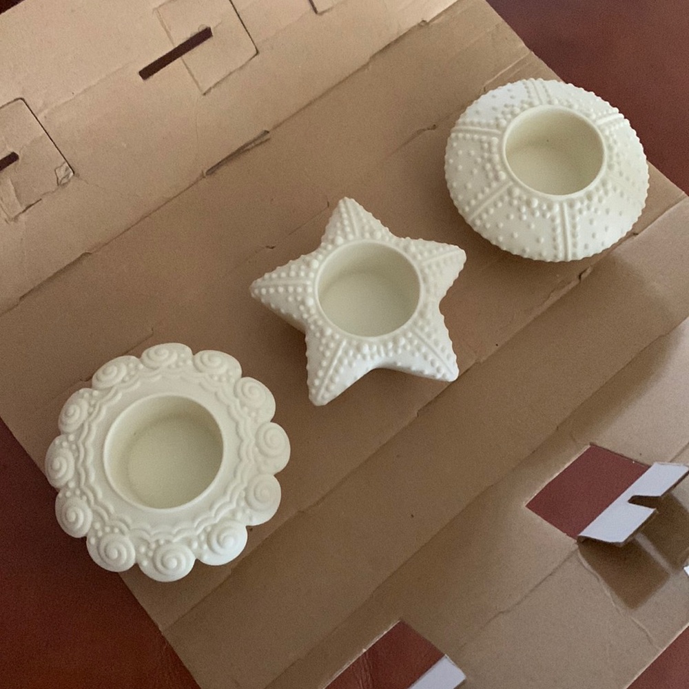 PARTYLITE Sea Drifters Candle Holders Tea Light or Votive Set of 3